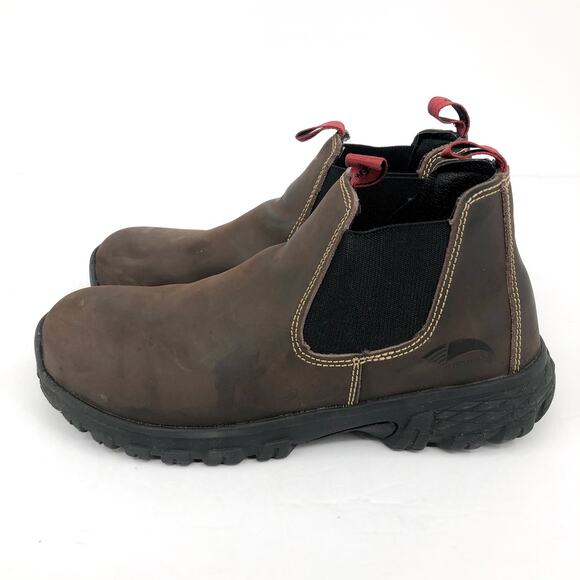 AVENGER Mens Flight Romeo Work Boots 7.5 Brown Leather Waterproof Alloy Toe EUC main image 5